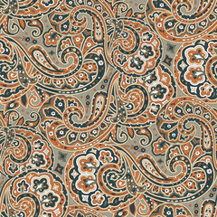 seamless paisley pattern on white background