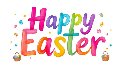 Happy Easter Colorful Text Design.