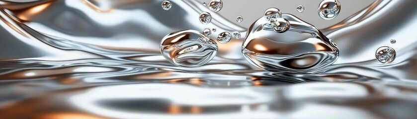 Liquid Metal Abstract Background.