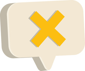 Obraz premium 영문자 X가 표시된 입체 말풍선의 일러스트