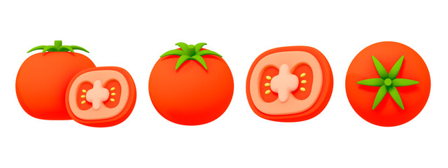 tomato, vegetable, food, nature, 3d, object