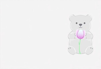 Bubble Bear Tulips, bubbles, bear, abstract, cheerful, cute, animal, fun, playful, shape, cartoon, design, illustration, art, happy