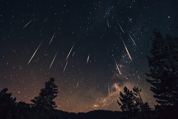 Breathtaking Perseid Meteor Shower Illuminating the Night Sky