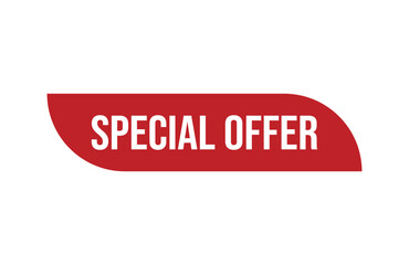 Red banner special offer isolated on white background.