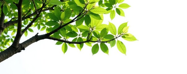 Isolated tree branch against white background, simple, trunk