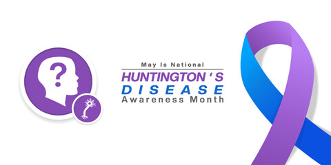 National Huntingtons Disease Awareness Month.  Great for posters, banners, social media and more. White background.