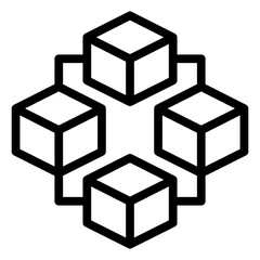 Blockchain Line Icon