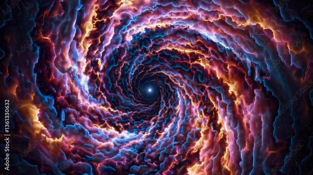Aufkleber mesmerizing swirling clouds in vibrant colors create a cosmic whirlpool in deep space surrounded by 