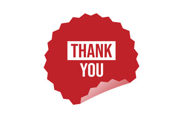 Thank you red ribbon label banner.