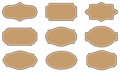 Set of luxury vintage frames, collection of retro labels, badges and banners vector decorative elements, Vector illustration