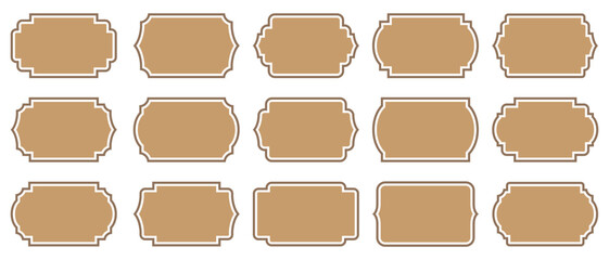 
Ornamental label frames. Old ornate labels, decorative vintage frame and retro badge. Royal wedding insignia, sale sticker or invitation card. Isolated vector symbols set, Vector-eps 10