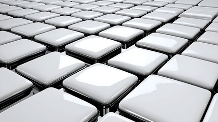 Obraz premium Gleaming White Cubes: A 3D Render of a Geometric Pattern AI Generated