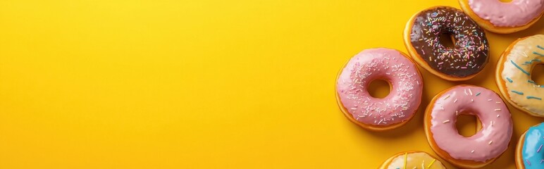 Eye-catching digital design showcasing vivid donuts.