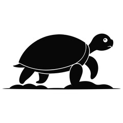 Cute cartoon turtle vector illustration isolated on white