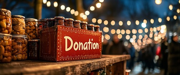 Night Market Donation Box with Food Jars