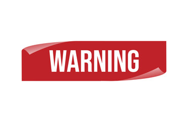 Brush style warning red banner design isolated on white background.