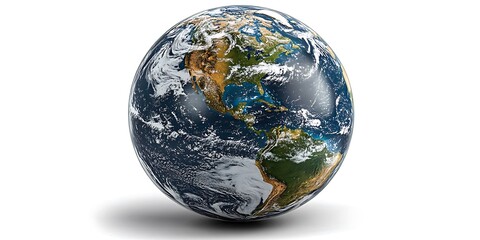 A beautiful realistic illustration of planet earth against white backdrop