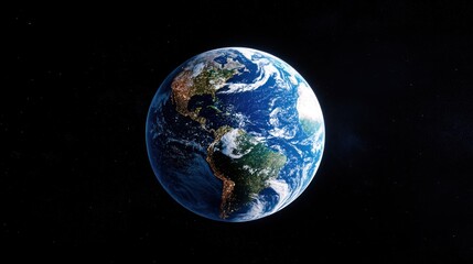 Obraz premium Earth from space, detailed view of the continents, atmosphere, and surface textures.