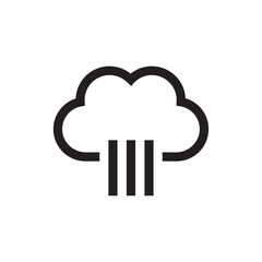 Rounded line icon weather climate cloud sun temperature template, Rainy weather sign