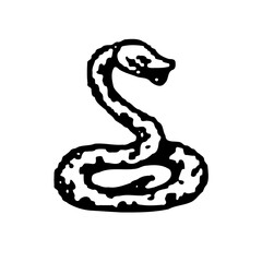 Stylized Serpent Drawing Illustration on White