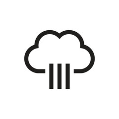 Rounded line icon weather climate cloud sun temperature template, Rainy weather sign