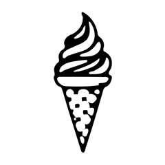 Minimalist Ice Cream Cone Vector Illustration