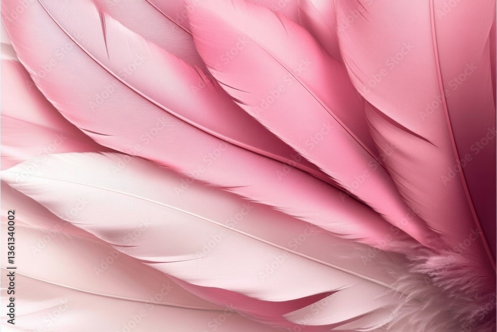 Poster soft pink abstract feathers create an ethereal atmosphere.