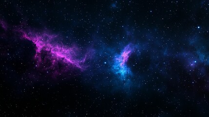Naklejka premium Vibrant nebula in deep space, cosmic clouds of gas and dust, stars and galaxies.