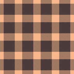 Modern Muted Peach Seamless Tartan Textile Design