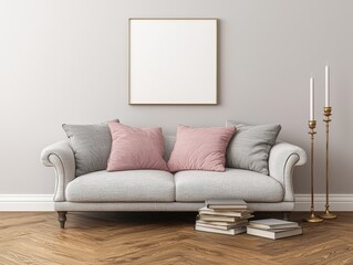 Cozy Living Room with Neutral Tones and Decorative Elements