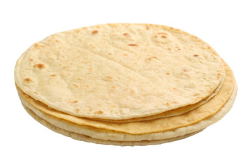 Flour tortilla isolated on transparent background