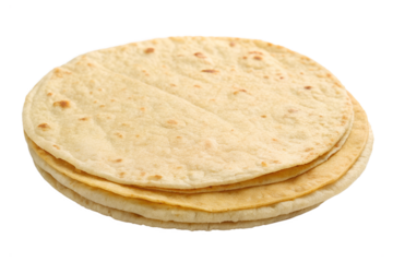 Flour tortilla isolated on transparent background