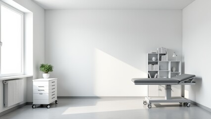 Examination Room Interior With Examination Table