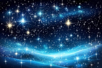 Fototapeta premium Sparkling Starry Night Sky.