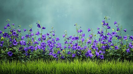 Obraz premium Vibrant Purple Flowers in a Serene Meadow: A Digital Nature Scene AI Generated