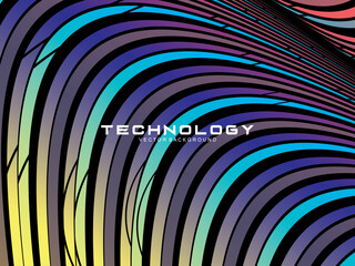 Premium dark blue background design with colorful waving motifs. Vector horizontal template, for digital luxury business banner, contemporary formal invitation, luxury voucher, gift certificate, etc.