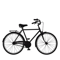 Obraz premium Black Silhouette Bicycle: Urban Transportation and Cycling for Fitness and Eco-Friendly Mobility
