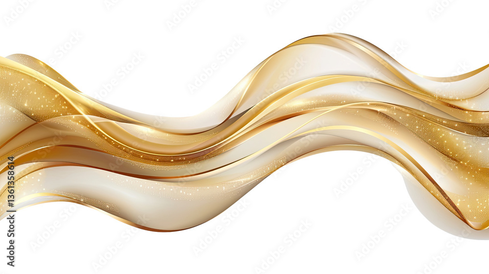 Poster golden wave: a mesmerizing artistic representation of fluid movement, with a flowing wave in elegant