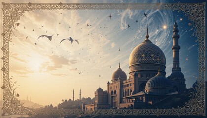 Obraz premium basilica di san marco in venice italy mosque eid Mubarak greeting card background