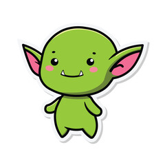 Cute goblin vector illustration isolated on white background can be used for stickers