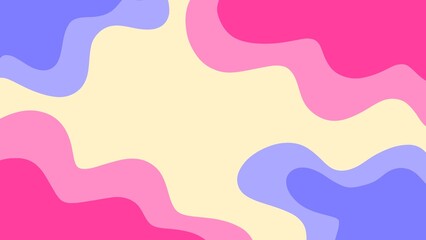 Wavy fluid shapes in pink, purple, and beige for modern design