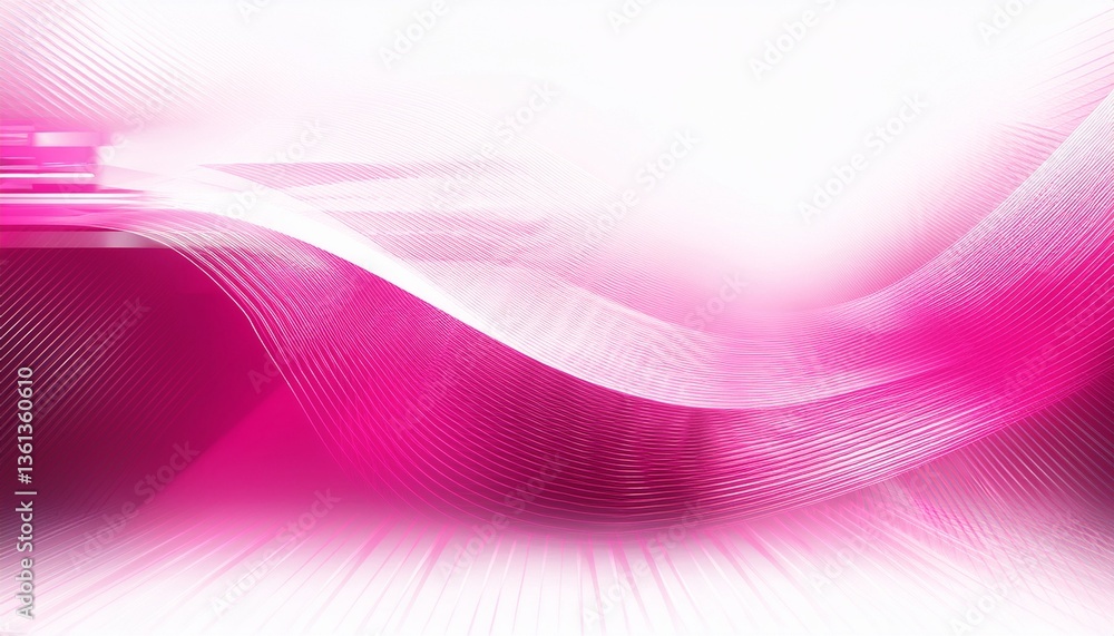 Poster abstract motion geometric shiny pink overlapping technology concept perspective on white background 