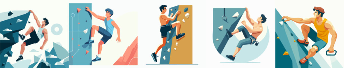 vector collection of a rock climber © Mariposa1818
