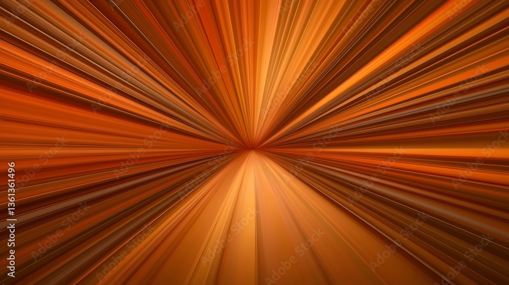 Aufkleber the image contains an abstract design of radiating lines in shades of orange and brown, converging t