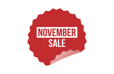 November sale red ribbon label banner.