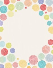 編み物風のカラフルな水玉模様の壁紙