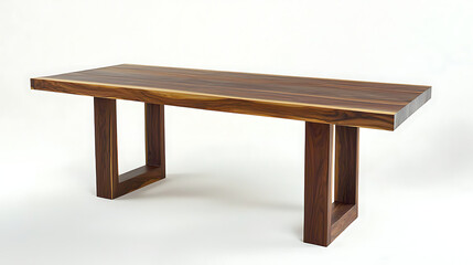A wooden table with a white background