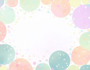 優しい色の水玉模様の壁紙