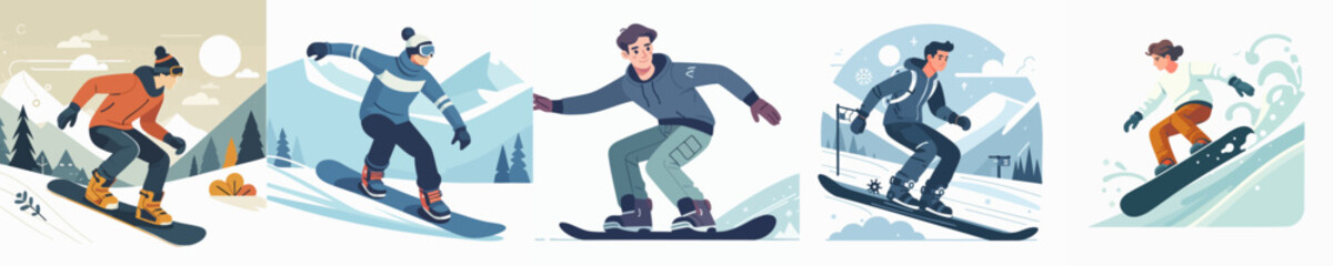 Obraz premium vector collection of an ice skater
