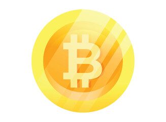 Illustration of an Realistic Coin Money Bitcoin